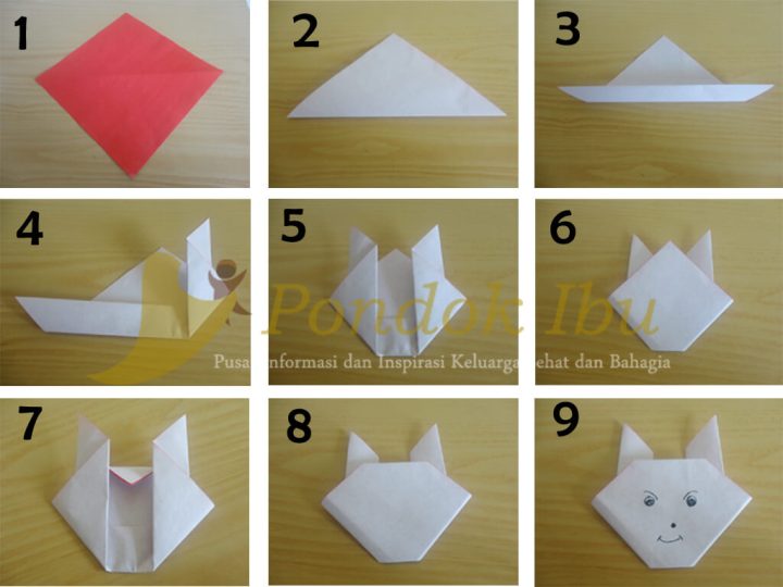membuat origami kelinci